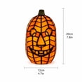 thumbnail image 2 of Halloween USB Powered Stained Glass Pumpkin Jack-O'-Lantern, Vintage Resin Carved  Accent Light, Spooky Fall Home Decor & Tabletop Ornament for Party or Gifts (D), 2 of 6