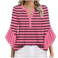 thumbnail image 2 of Drovellove Women's Casual 3/4 Sleeve Crew Neck T-Shirt - Soft Solid Color Top for Street Style, Party, or Office, 2 of 4