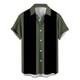 thumbnail image 3 of Men's Vintage Bowling Shirt Short Sleeve Button Down Summer Cuba Beach Shirts Green M, 3 of 4