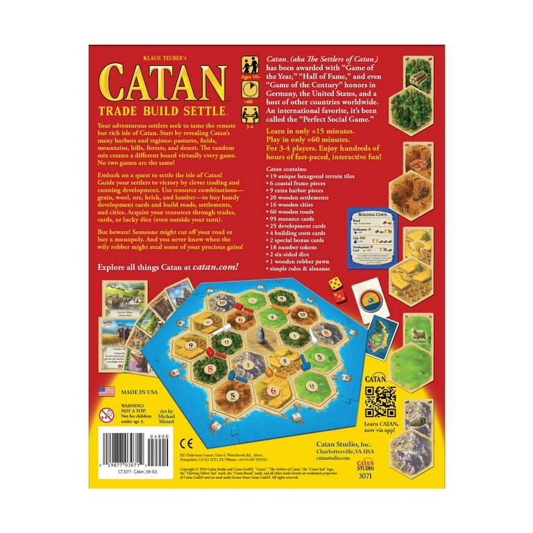 Aardbei monster vocaal Catan 5th Edition Strategy Board Game for ages 10 and up, from Asmodee -  Walmart.com
