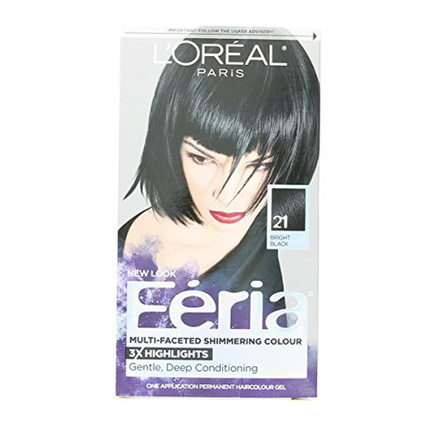 L'Oreal Paris Feria Permanent Hair Color, 21 Starry Night (Bright Black)  (Pack of 2) 