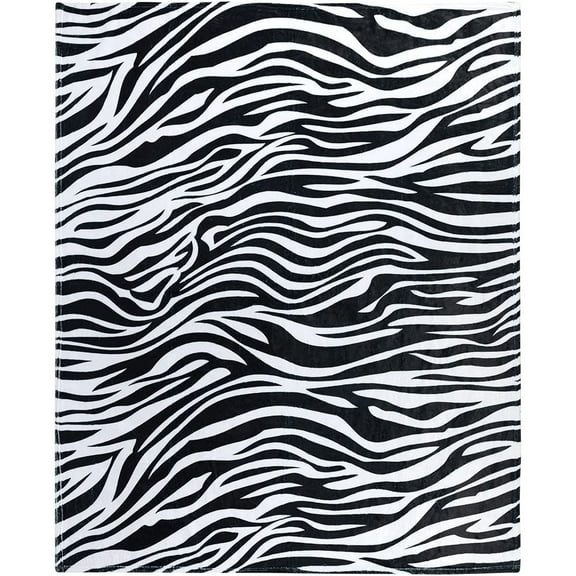 Koltose by Mash - Zebra Print Throw Blanket, Fleece Fabric, XL 50”x 60”, Machine Washable