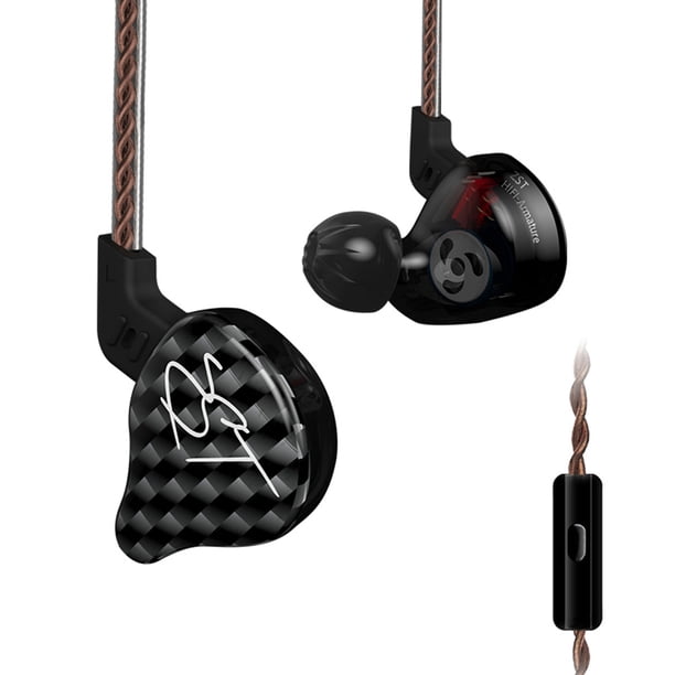 Auriculares con cable Jack de 3,5 mm Auriculares deportivos a prueba de sudor Auriculares portátiles de viaje con graves Auriculares con sonido universal con tapones para los oídos Negro con micrófono Sweethay EL005370-03B