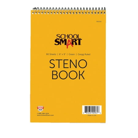 ROARING SPRING 085292 Gregg Ruled Steno Notebook, Green, 80 Sheets