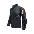 thumbnail image 2 of Mrmaere Stand Collar Half-Zip Multi-Pocket Shirt Men Outdoor Long Sleeve Top For Hiking Black XL, 2 of 6