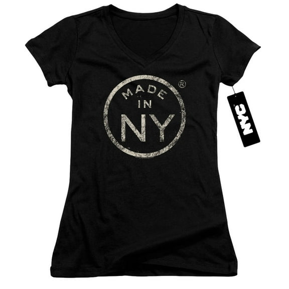 New York City Ny Made Junior Women's V-Neck T-Shirt Black