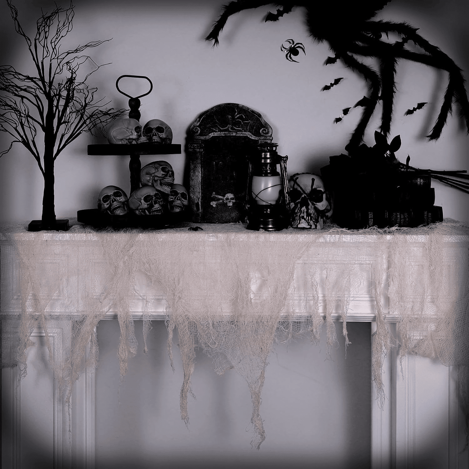 315x78.7 Inch Halloween Creepy Cloth Gauze Fabric for Spooky Party Decor