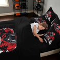 thumbnail image 4 of Manfei Boys Football Full Size Bedding Sets, Rugby Gaming Full Size Bed in a Bag, Red Black White, Black Reversible 7pcs, 4 of 6