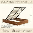 thumbnail image 4 of Zanmintaobo Queen Size Lift up Storage Bed Frame, Headboard-Free Wood Platform,Heavy Duty Slats,No Box Spring Needed,Rustic Brown, 4 of 12