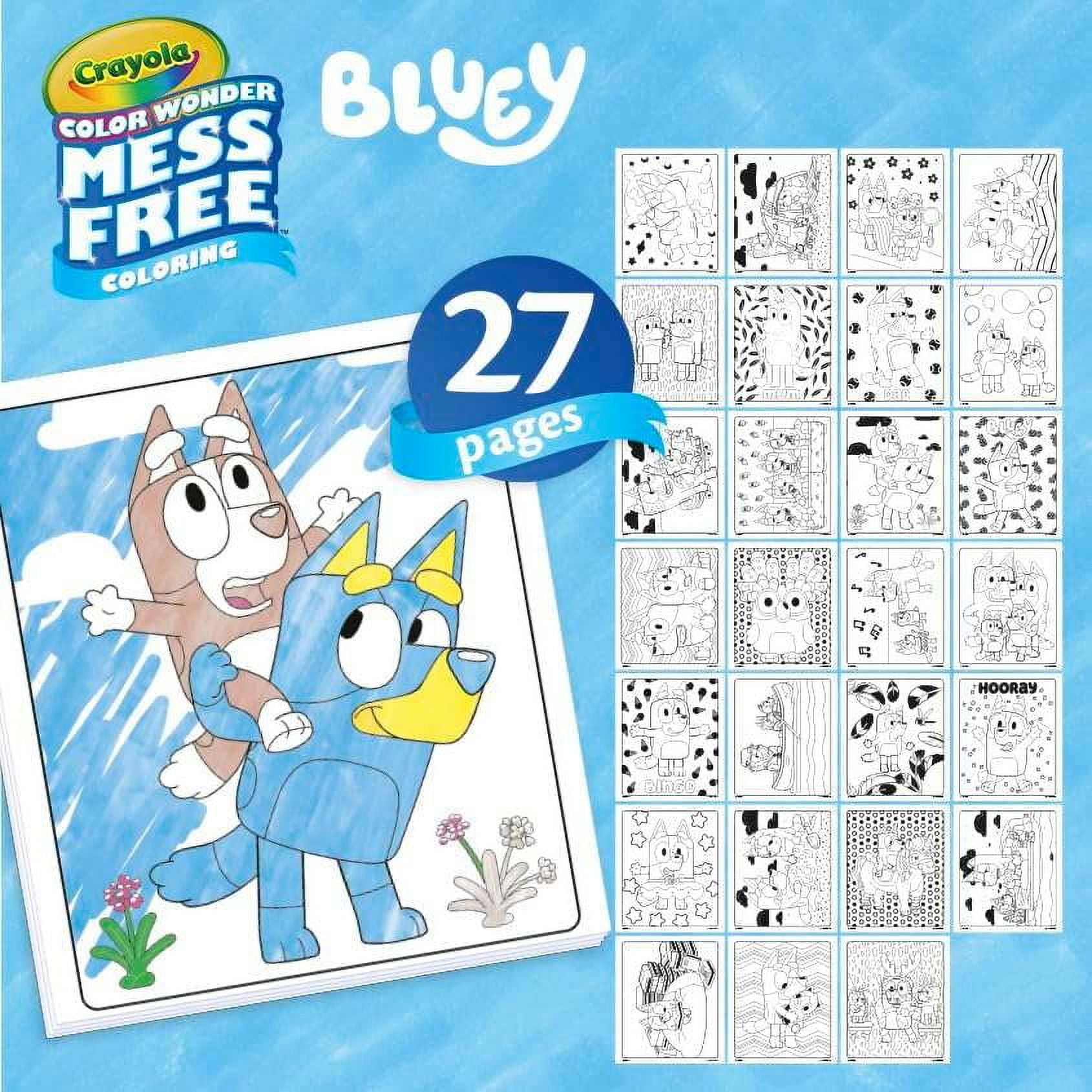 Crayola Color Wonder Bluey Activity Kit, 27 Mess Free Coloring Pgs, 8 Markers, Stickers, Arts & Crafts, Creative Gifts for Toddlers, 3+