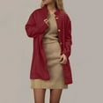 thumbnail image 2 of Yuyuzo Manteau pour Femmes Mi-Long à Col Montant Vestes Blazer d'Affaires Décontractées Automne Hiver Pardessus Uni avec Poches, 2 of 7