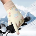 thumbnail image 4 of NAISIBABY Girls Snow Gloves, Stretchy Waterpoof Thermal Kids Winter Outdoor Ski Cycling Gloves Beige 6-12T, 4 of 4