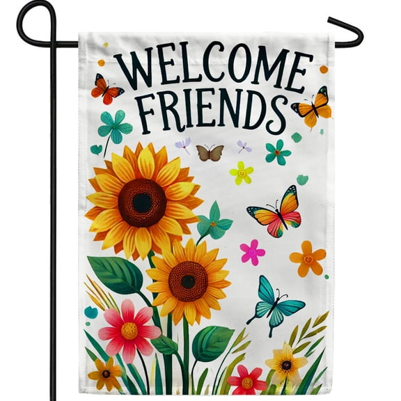 America Forever Sunflower Welcome Double Sided Garden Flag 12.5 x 18 inch