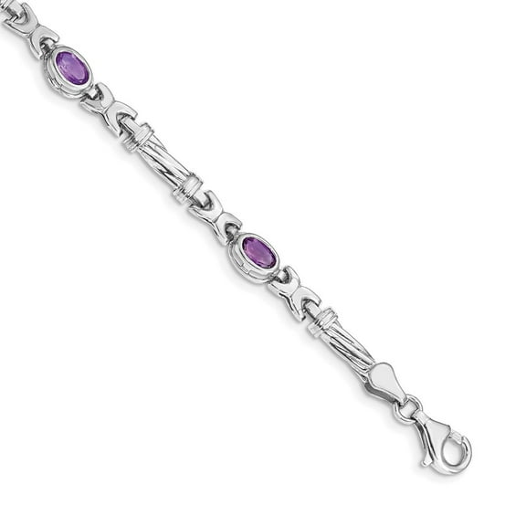 Primal Gold 14 Karat White Gold Amethyst Bracelet