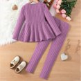 thumbnail image 4 of NOLDARES Toddler Baby Girl Clothes Long Sleeve Pullover Tops + Pants Set Floral Print Sweatsuit Fall Winter Outfits(Purple,9-10 Y), 4 of 4