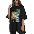 thumbnail image 4 of Plus Size Shirt for Women Black Tops for Women Short Sleeves Shirt for Women Spring 1 T Shirt Oversized Shirt for Women S, 4 of 5