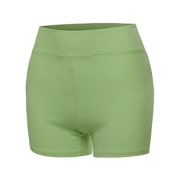 A2Y Women's Basic Solid Premium Cotton High Rise Bike Shorts Sage 3XL
