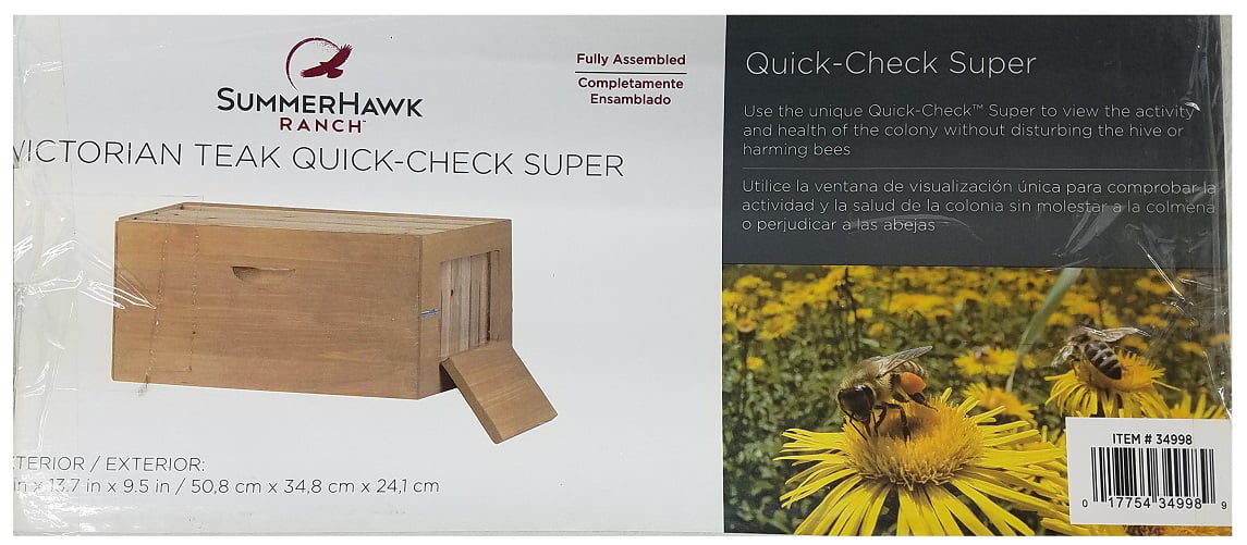 SummerHawk Ranch Victorian Teak Quick-Check Super Beekeeping Supplies