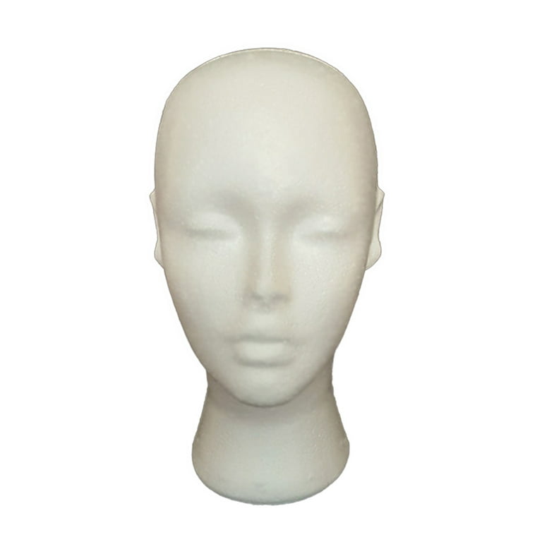 Foam Mannequin Head For Wigs And Hat Display, Abstract White Head