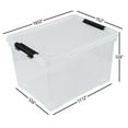 thumbnail image 2 of Aninhao 50 Quart Clear Latching Storage Box Bins, Large Plastic Storage Boxes with Wheels, 4 Packs, 2 of 7