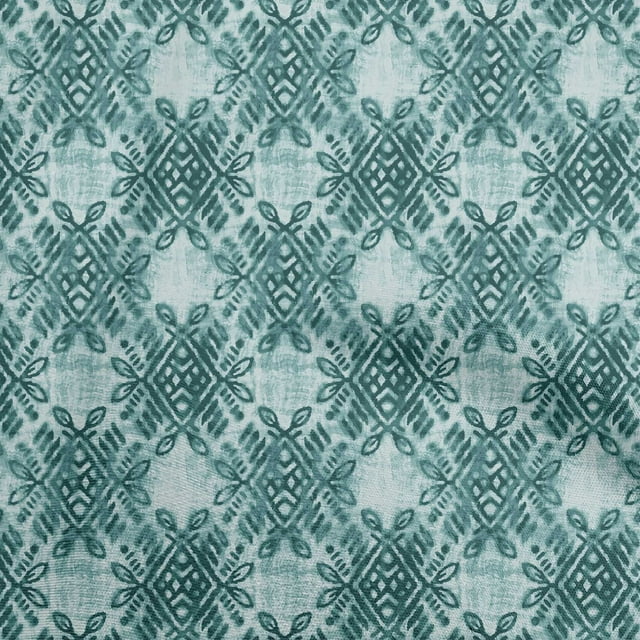 oneOone Polyester Spandex Teal Green Fabric Geometric Sewing Craft Projects Fabric Prints By Yard 56 Inch Wide