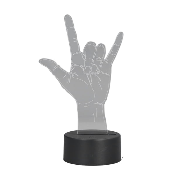 Colorido Te Amo Luz Nocturna, Lenguaje de Señas 3D ID Lenguaje de Señas Luz Nocturna D Lenguaje de Señas Te Amo Luz Ultra Responsiva