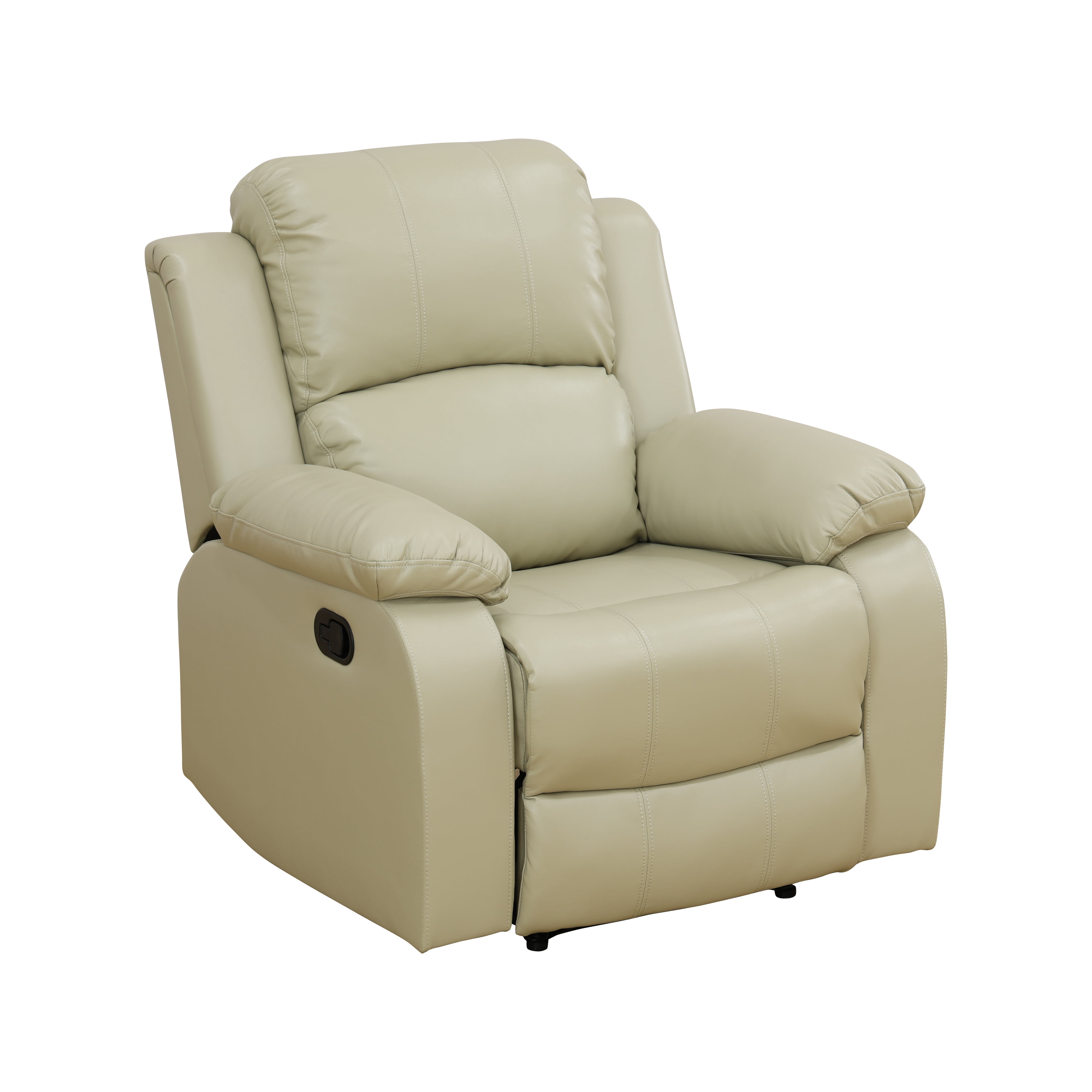 BSHTI PU Manual Recliner Chair Set of 2 – Single Sofa Recliners with Adjustable Backrest, High-Density Foam, Hardwood Frame – Comfort Lazy Chair for Living Room, Bedroom, Beige