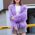 thumbnail image 5 of Baqcunre Women's Clothing, Womens Fall Open Front Cardigan Faux Fur Coat Vintage Parka Shaggy Jacket Warm Coat Tops Valentines Day Gifts, 1Pc Jacket Purple XL, 5 of 9