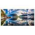 thumbnail image 2 of Panorama de Village Alpin Foggy - Impression sur Toile Paysage, 2 of 3
