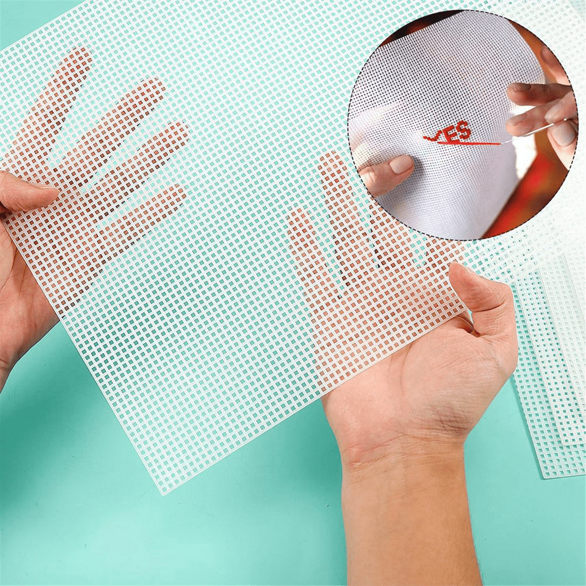 20 Sheets Plastic Canvas, 13x10.2Inch 7CT Transparent Mesh Canvas for Embroidery