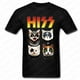 thumbnail image 1 of Camisetas divertidas de parodia de gato KISS Hiss para hombre camiseta de grupo de Rock Meow camiseta de banda de Rock de algodón envío directo, 1 of 7