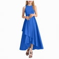 thumbnail image 1 of NIEWTR Robes pour Filles Coupe Classique Évasée Sans Manches Robe d'Été Douce Confortable Tenue de Pique-Nique (Bleu, 12-14 Ans), 1 of 5