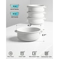 thumbnail image 2 of 22 oz Lead- Ceramic Soup Bowls with Handles, Oven and Microwave Safe, Set of 4, White, 2 of 6