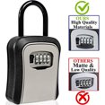 thumbnail image 4 of 4-Digit Combination Key Lock Storage Safe Security Box Outdoor Home Portable, 4 of 12