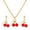 Red Suit, variant on Cherry Light Luxury Minority Design Clavicle Chain Earings Set