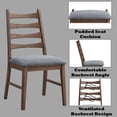 thumbnail image 3 of Gzxs Dining Chairs Set of 2, Mid-Century Modern Wooden Armless Side Chairs w/ Dark Gray Linen Upholstered Seat Cushion - Walnut, 3 of 8