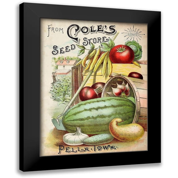 Unknown 12x14 Black Modern Framed Museum Art Print Titled - Antique Seed Packets VI