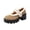 Khaki, variant on Willtoo Womens Cozy Lined Mary Jane Platform Shoes Buckle Strap Chunky Block Heel Warm Winter Fluffy Trim Casual Walking Shoes