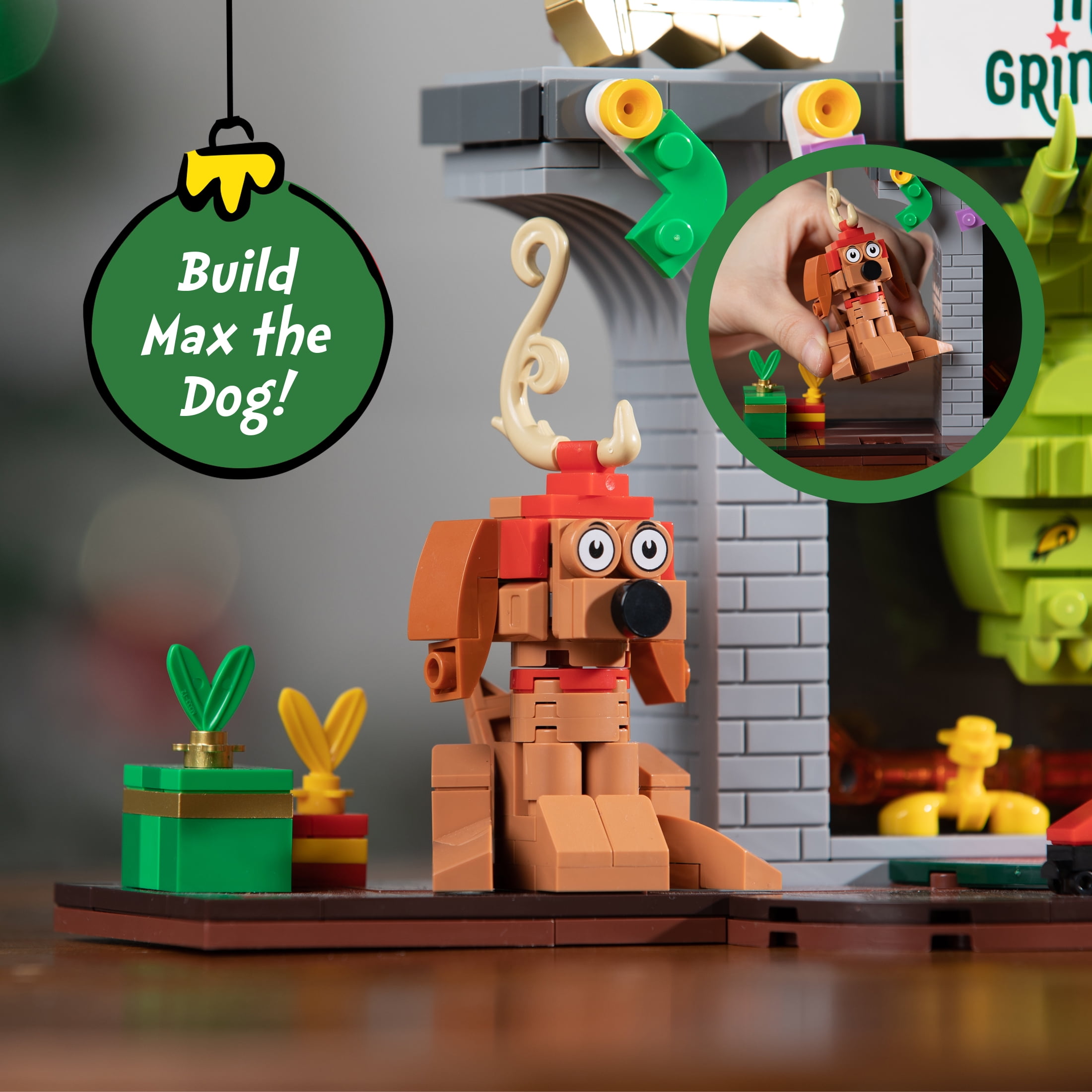 Brickcraft Grinch in Fireplace Brick Building Kit (591-Plastic Piece Set), Limited Edition Collectible, Christmas Décor, Toy Gift Idea for Boys and Girls Ages 8 Years Old and up