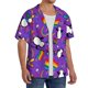 thumbnail image 2 of Balery Rainbow Lgbt Penguin Camisa Casual de Manga Corta con Botones para Hombre, Texturizada, Estilo Cubano, para Playa, Verano-3X-Large, 2 of 5