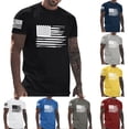 thumbnail image 1 of Txeol T-Shirt à Manches Courtes à Col Rond pour Homme avec Imprimé de la Fête de l'Indépendance, Chemise Mode Ajustée, Hauts à Manches Courtes pour Homme, Navy, TTG, 1 of 5
