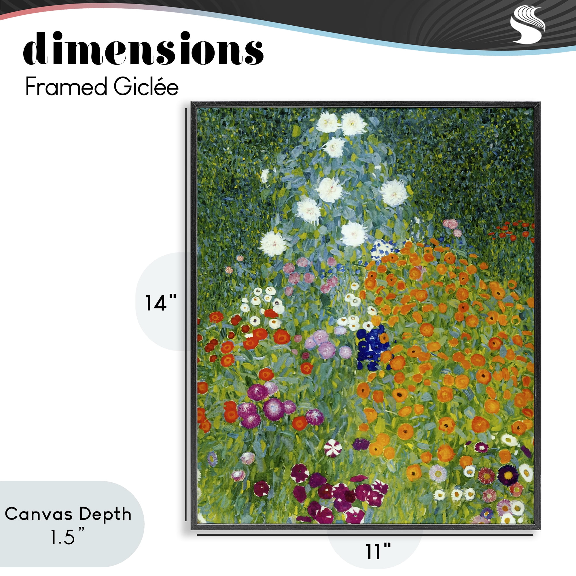 Stupell Industries Farm Garden Classic Klimt Black Framed Giclee Art, design by Vintage Hustle
