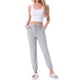 thumbnail image 2 of Pantalones de pijama de algodón para mujer INSPIRE CHIC con cordón, cintura elástica, rayas, pantalones de lounge y yoga con bolsillos M gris, 2 of 5