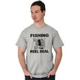 thumbnail image 4 of Fishing Reels Funny Fisher Pun Joke Men's Big & Tall Crewneck Graphic Tee Brisco Brands 3X, 4 of 5
