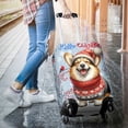 thumbnail image 3 of Hello Winter Corgi Smiling in Red Scarf Hat Welcome Christmas Travel Luggage Cover Welsh Corgi Dog Lover Gifts Idea Suitcase Dust Protective Decor - 00017, 3 of 5