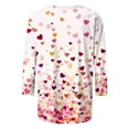 thumbnail image 5 of Sweatshirt Women 3/4 Sleeve Heart Graphic Oversized Crewneck Pullover Loose Travel Drop Shoulder Valentine Tee Shirts Fashion Outfits, 5 of 7