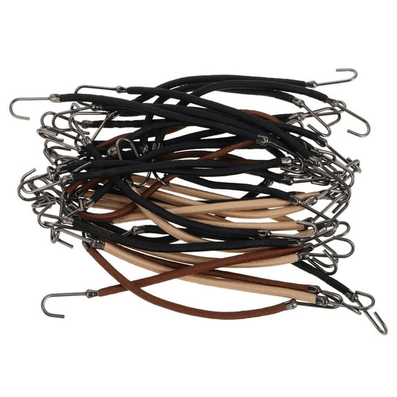Raindrops 36pcs Hair Bungee Ties Elastic Bands Hair Styling Ponytail Hooks Cord Hair Ties Hook Hair Ties For Thick Hair Bridal Hair Accessories Wedding Ponytail Holder Hooks