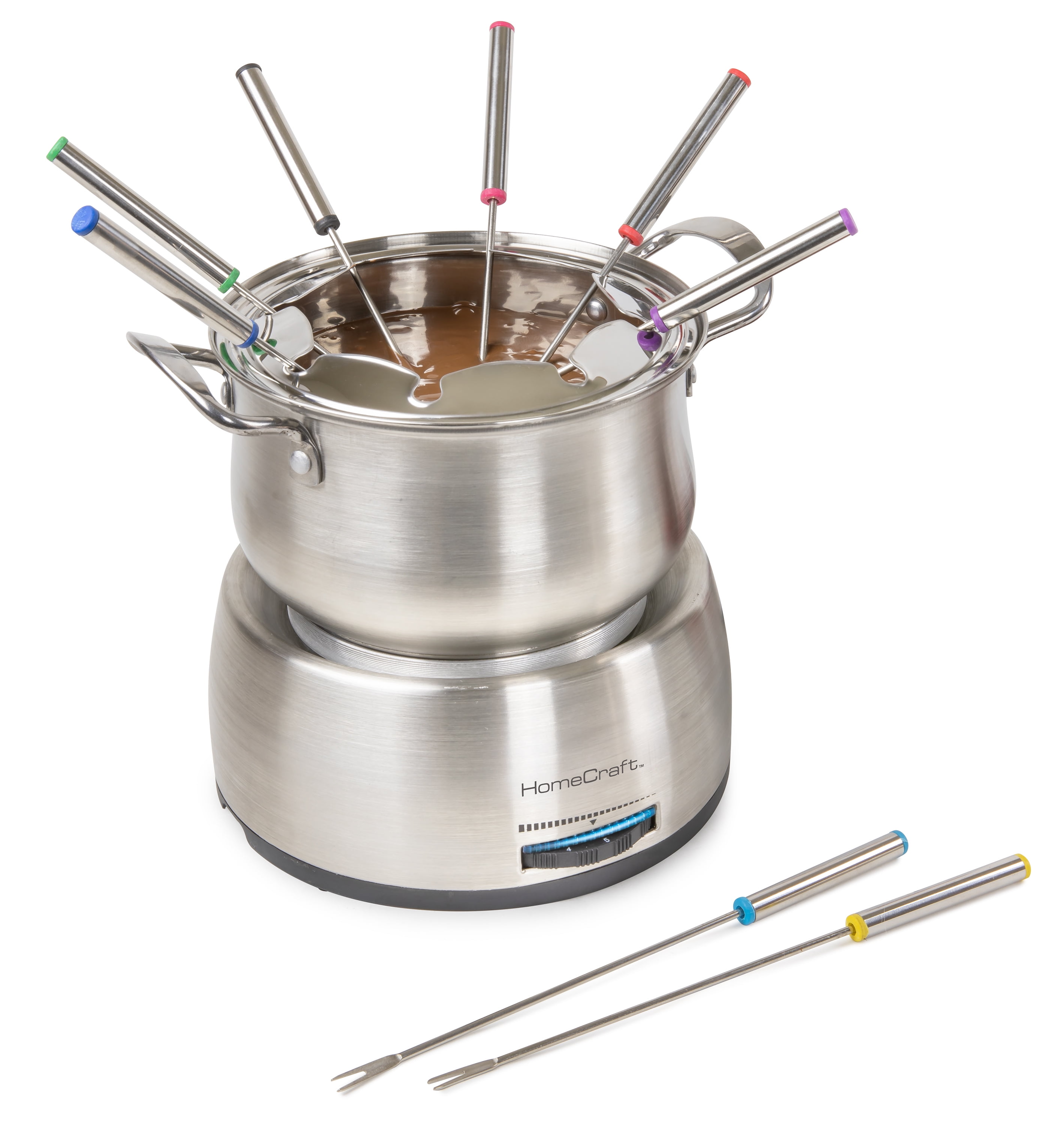 Classic 1.6L Stainless Steel Fondue 12 Piece Set For Cheese Chocolate Dipping 