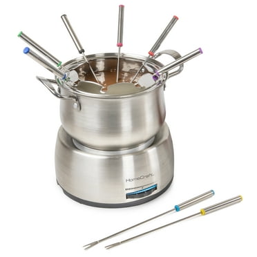 HomeCraft HCFP8SS 8-Cup Electric Fondue Set, Stainless Steel