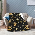 thumbnail image 4 of Cute Dog Paws Prints Throw Blanket Ultra Soft Warm All Season Golden Animal Footprints Decorative Fleece Blankets for Bed Chair Car Sofa Couch Bedroom, 4 of 7
